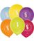 VELG BLANT 10 TALL - 6 stk Flerfargede Tallballonger 30 cm