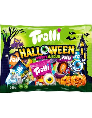 Stor Pose Trolli Sweet and Sour Mix med 19 Forskjellige små Godteposer 360 gram