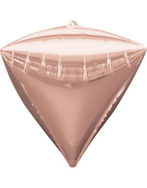 3 stk Rosé Gullfarget Metallisk Diamondz Folieballong 50x38 cm