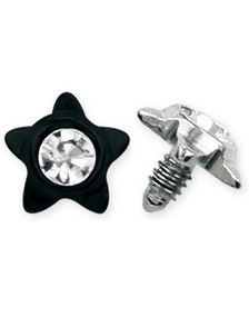 Star With Stone - Svart Dermal Anchor Kule
