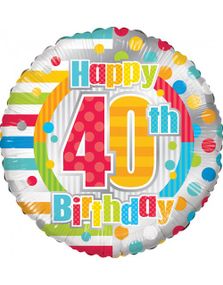 Happy 40th Birthday - Folieballong 46 cm