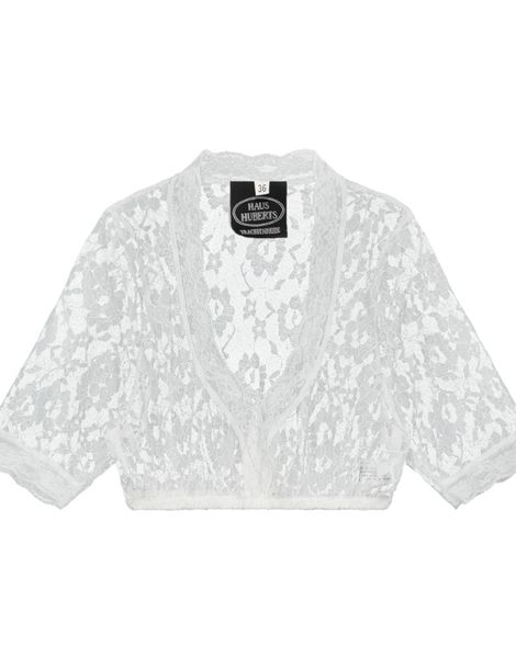 Oktoberfest Bluse med Blonder - Kritthvit