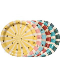 8 stk Små Fargerike Sirkus Papptallerkener 18 cm - Circus Party
