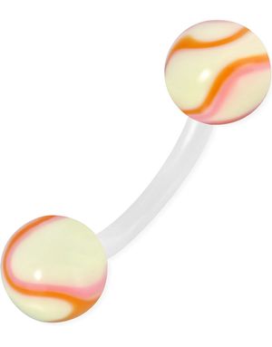 Candy Storm - Kremhvit og Orange Navlepiercing av Bioplast