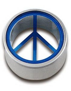 Piercing Plugg med Blått Peace-Tegn