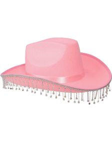 Rosa Cowboyhatt med Strasskant