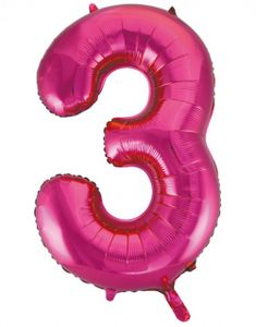 Tallet 3 - Rosa JUMBO Folieballong 86 cm