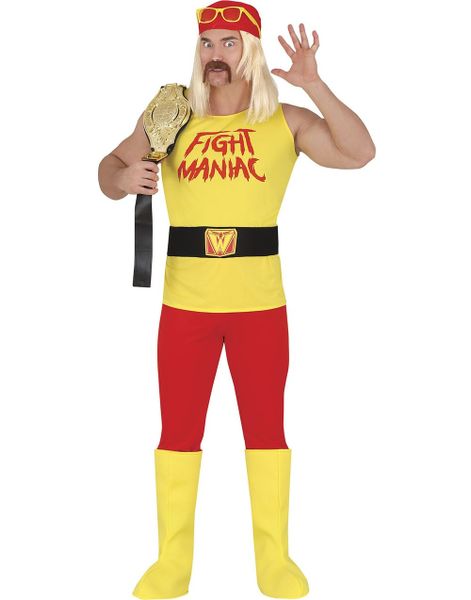 Hulk Hogan Inspirert Wrestler Kostyme 5 Deler