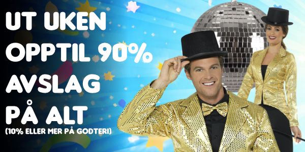 Opptil 90% PÅ ALT  (10% eller mer på godteri)