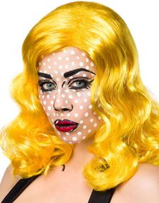 Pop Art Parykk i Gul