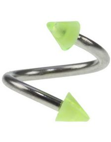 Curve Øyenbrynspiercing med Gule Spikes - 1.2 x 8 mm