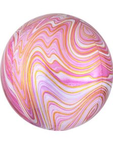 Rosa Marble Metallisk Orbz / Ballongboble 38 cm