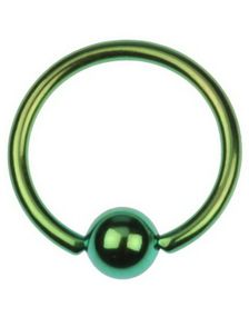 Metallic Grønn Ball Closure Ring Piercing