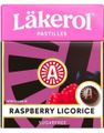 Läkerol Sugarfree Raspberry Licorice / Sukkerfrie Pastiller med Bringebær-Lakris 25 gram