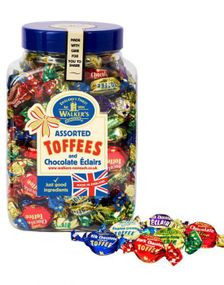 1,25 kg Walkers Assorted Toffees - Stor boks med lokk