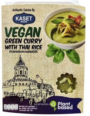 Vegan Steam Hom Mali Rice with Green Curry - Ferdigrett 280 gram (Thailand)