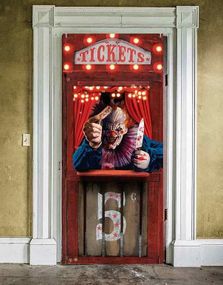 Horror Circus Clown - Dørdekorasjon 80x180 cm
