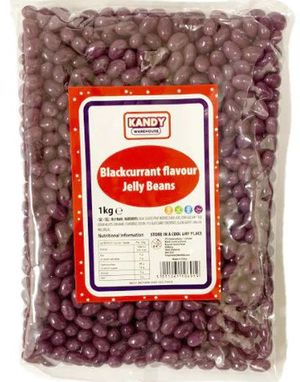 1 kg Zed Candy Blackcurrant Jelly Beans - Gelebønner med Solbærsmak