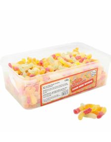 600 stk Sweetshop Sour Mini Worms - Boks med Sure Vingummimarker 1,02 kg
