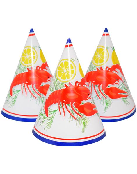 6 stk Partyhatter - Krepsefest