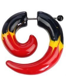 Flaming Fake piercing - Rød/Svart