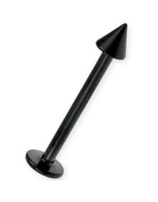 Svart PVD Basic Labret med Spike Kule