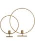2 stk Gullfargede Runde Lysestaker 24,5 cm / 27,5 cm