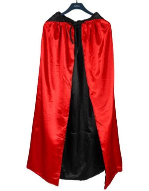 Rød og Svart Vendbar Satengkappe