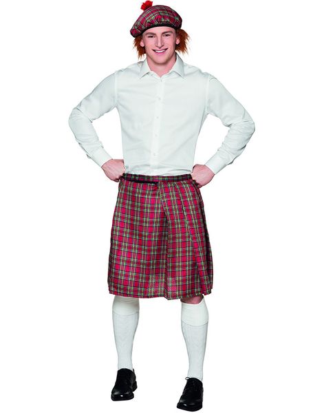 Tartan Mønstret Rødt Kilt