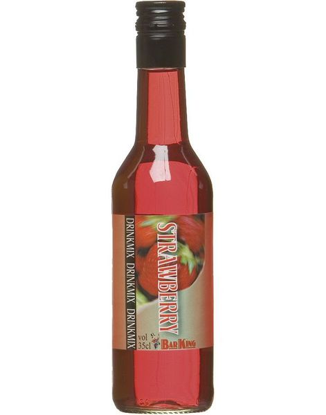 BarKing Strawberry - Drinkblanding med Jordbærsmak i Glassflaske 35 cl