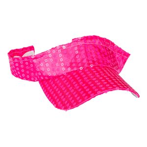 Neon Rosa Solskjerm med Paljetter