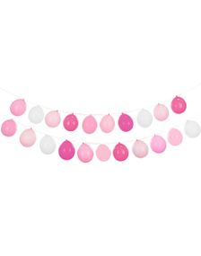 Multibruk Ballonggirlander med Hvite og Rosa Ballonger - 20 Ballonger