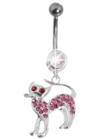 Evil Kitten Pink- Navlepiercing i Ekte Sølv