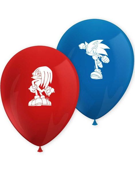8 stk Ballonger 28 cm - Sonic the Hedgehog