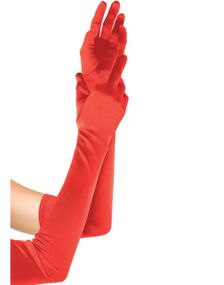 Ekstra Lange Satenghansker – Rød