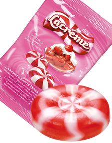 300 stk Sukkerfrie Lacreme Strawberry & Cream Jordbær-Sukkertøy 1 Kg - Vidal
