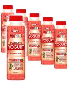 1794268800_120 stk OKF Farm's Yogurt Strawberry - Drikkeyoghurt med Jordbærsmak - Hel Eske 20x350 ml (Korea)