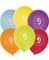 VELG BLANT 10 TALL - 6 stk Flerfargede Tallballonger 30 cm