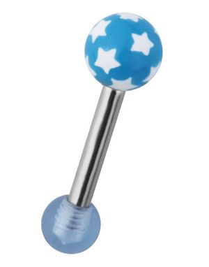 Tragus/Helix Ørepiercing m/Stjerner - Blå/Hvit