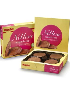Marabou Noblesse Original - Tynne Runde Melkesjokoladeplater med Crisp 150 gram