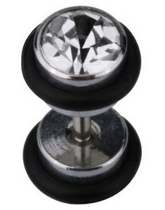 Fake Piercing med To Kuler & Hvite Stener