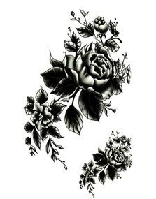 Black Rose - 2 stk Tatoveringer (Fake Tattoo)