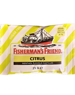 Sukkerfri Fisherman's Friend med Smak av Citrus 25 g