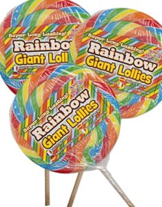 12 stk Store Regnbuefarget Kjærlighet på Pinne 11 cm - Mr. Candy - Hel Eske
