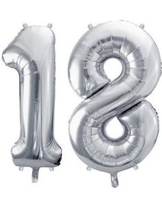 18 år ballonger - 86 cm sølv