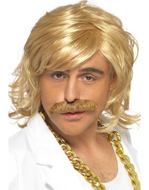 Retro Handsome - Blond Parykk og Bart