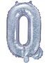 Sølvfarget Holografisk Bokstavballonger A-Z - 35 cm