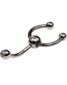 Øyenbrynspiercing med Hestesko og Klare Stener - 1.2 x 8 mm