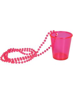 Neon Rosa Shotglass med Perlekjede