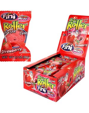 40 stk Fini Strawberry Roller Fizz / Rød Vingummi - Hel Eske